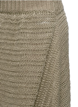 Detail View - Click To Enlarge - STELLA MCCARTNEY - Chunky stitch asymmetric linen knit skirt