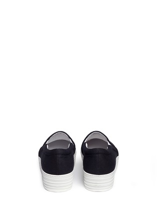 Back View - Click To Enlarge - JOSHUA SANDERS - 'The Way' towelling patch slip-on sneakers