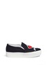 Main View - Click To Enlarge - JOSHUA SANDERS - 'The Way' towelling patch slip-on sneakers