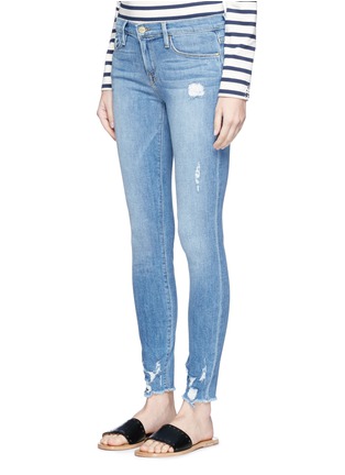 Front View - Click To Enlarge - FRAME - 'Le Skinny de Jeanne' mid rise ripped jeans