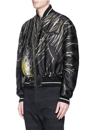 Front View - Click To Enlarge - HAIDER ACKERMANN - Firework embroidered raw hem bomber jacket
