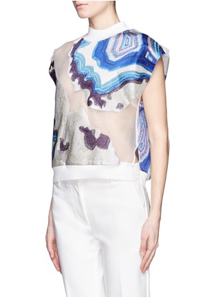 Front View - Click To Enlarge - 3.1 PHILLIP LIM - Geode embroidery sheer top