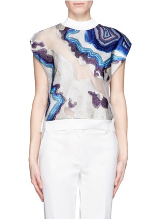 Main View - Click To Enlarge - 3.1 PHILLIP LIM - Geode embroidery sheer top