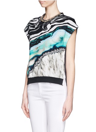 Front View - Click To Enlarge - 3.1 PHILLIP LIM - Embellished neckline printed front top