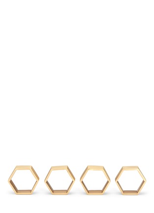 Main View - Click To Enlarge - FERM LIVING - Hexagon napkin ring set