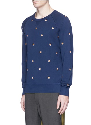 Front View - Click To Enlarge - MAISON KITSUNÉ - Fox head embroidered sweatshirt