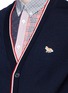 Detail View - Click To Enlarge - MAISON KITSUNÉ - Fox logo appliqué Merino wool cardigan
