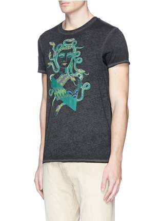 Front View - Click To Enlarge - SCOTCH & SODA - Medusa print burnout jersey T-shirt