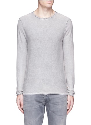Main View - Click To Enlarge - SCOTCH & SODA - Washed purl knit long sleeve T-shirt