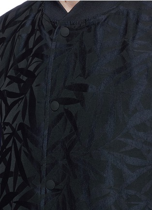 Detail View - Click To Enlarge - SCOTCH & SODA - Leaf jacquard bomber jacket