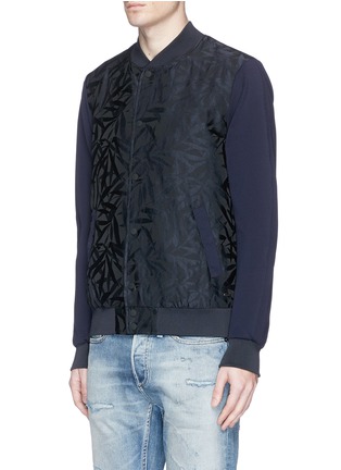 Front View - Click To Enlarge - SCOTCH & SODA - Leaf jacquard bomber jacket