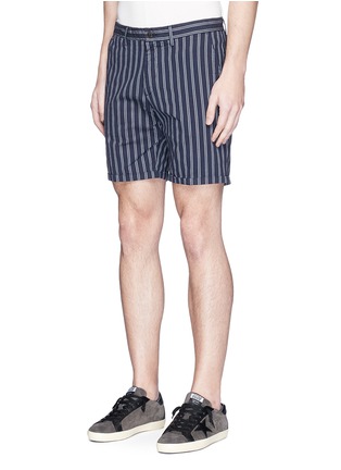 Front View - Click To Enlarge - SCOTCH & SODA - Stripe cotton twill skinny shorts