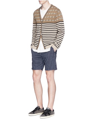 Figure View - Click To Enlarge - SCOTCH & SODA - Stripe cotton twill skinny shorts