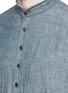 Detail View - Click To Enlarge - 1.61 - 'N.C.' raw edge mandarin collar chambray shirt