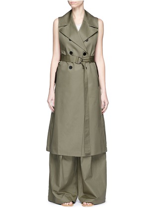 Main View - Click To Enlarge - TOME - Belted sleeveless cotton trench coat