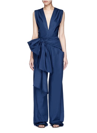 Main View - Click To Enlarge - TOME - Oversized bow cotton jumpsuit