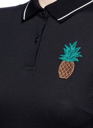 Detail View - Click To Enlarge - - - Metallic pineapple patch piqué polo shirt