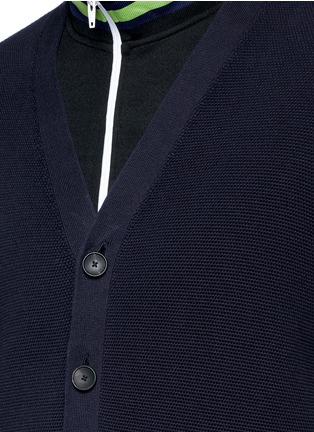 Detail View - Click To Enlarge - PS PAUL SMITH - Stripe intarsia cotton blend cardigan