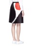 Back View - Click To Enlarge - NEIL BARRETT - 'Eames' colourblock pleated skirt