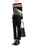 Figure View - Click To Enlarge - NEIL BARRETT - Thunderbolt stripe intarsia Merino Wool sweater