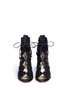 Front View - Click To Enlarge - FRANCESCO RUSSO - Cutout leather lace-up sandals