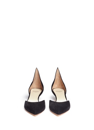 Front View - Click To Enlarge - FRANCESCO RUSSO - Suede d'Orsay pumps