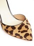 Detail View - Click To Enlarge - FRANCESCO RUSSO - Leopard print calfhair ankle tie pumps