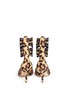 Back View - Click To Enlarge - FRANCESCO RUSSO - Leopard print calfhair ankle tie pumps