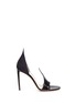 Main View - Click To Enlarge - FRANCESCO RUSSO - Suede patent snakeskin leather sandals