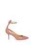 Main View - Click To Enlarge - FRANCESCO RUSSO - Ankle strap patent leather pumps