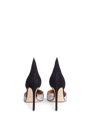 Back View - Click To Enlarge - FRANCESCO RUSSO - Suede snakeskin leather d'Orsay pumps