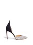 Main View - Click To Enlarge - FRANCESCO RUSSO - Suede snakeskin leather d'Orsay pumps