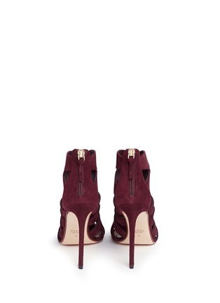Back View - Click To Enlarge - FRANCESCO RUSSO - Caged suede sandal booties