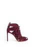 Main View - Click To Enlarge - FRANCESCO RUSSO - Caged suede sandal booties