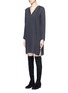 Front View - Click To Enlarge - VINCE - Pintuck pleat silk tunic dress