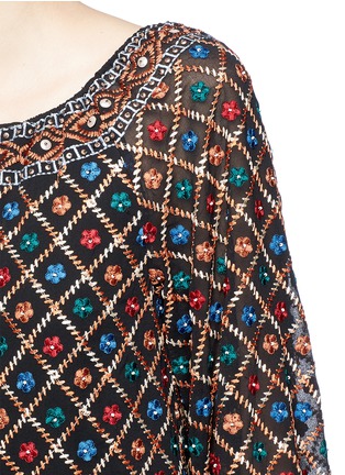 Detail View - Click To Enlarge - ALICE & OLIVIA - 'Gillian' floral lattice embroidery tunic dress