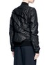 Back View - Click To Enlarge - RICK OWENS  - Ripple effect drape leather bomber flight jacket