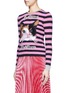 Front View - Click To Enlarge - GUCCI - Cat embroidery cashmere-Merino wool sweater