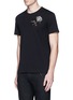 Front View - Click To Enlarge - ALEXANDER MCQUEEN - Floral embroidery jersey T-shirt