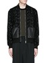 Main View - Click To Enlarge - ALEXANDER MCQUEEN - Distressed open knit bomber jacket