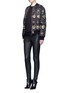 Figure View - Click To Enlarge - GIVENCHY - Metallic floral embroidered bomber jacket