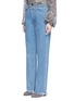 Front View - Click To Enlarge - CHLOÉ - Frayed cuff cotton jeans