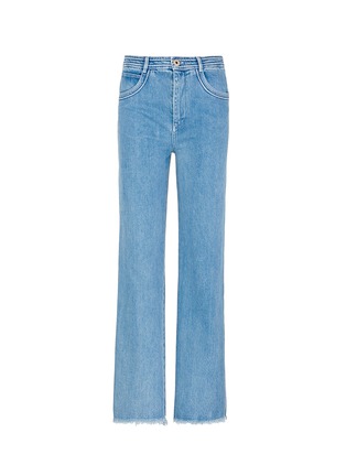 Main View - Click To Enlarge - CHLOÉ - Frayed cuff cotton jeans