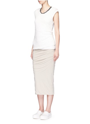Figure View - Click To Enlarge - JAMES PERSE - Shirred double layer tube skirt
