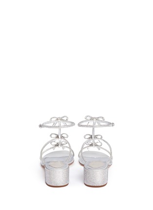 Back View - Click To Enlarge - RENÉ CAOVILLA - Strass pavé bow satin sandals