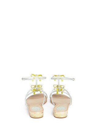 Back View - Click To Enlarge - RENÉ CAOVILLA - Strass pavé bow satin sandals