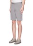 Front View - Click To Enlarge - THEORY - 'Beck' stripe cotton blend shorts
