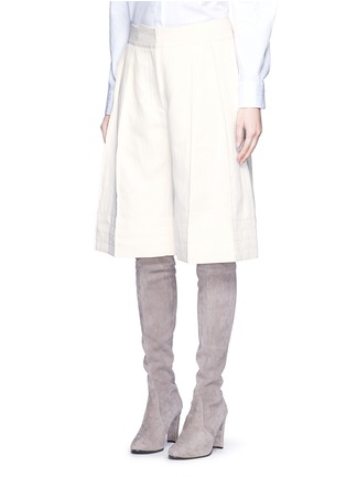 Front View - Click To Enlarge - VICTOR ALFARO - Ramie-cotton culottes