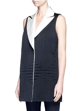 Front View - Click To Enlarge - VICTOR ALFARO - Reversible quilted satin vest