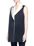 Front View - Click To Enlarge - VICTOR ALFARO - Reversible quilted satin vest